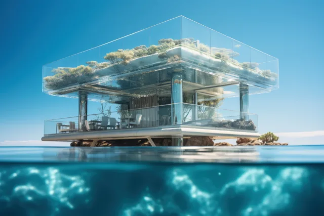 Blockchain-based real estate NFTs Morocco concept with luxury villa