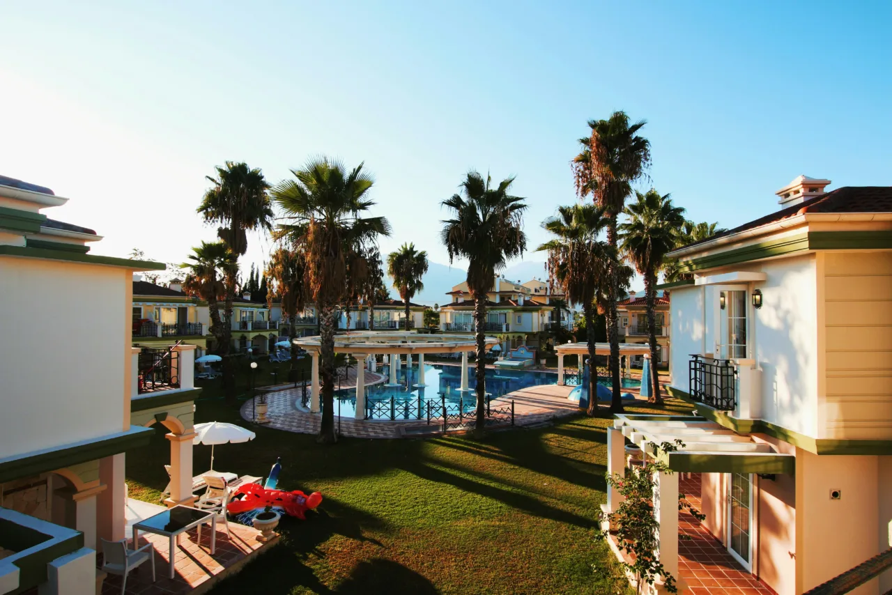 Luxury residential community showcasing modern urban design and placemaking with landscaped spaces and shared amenities