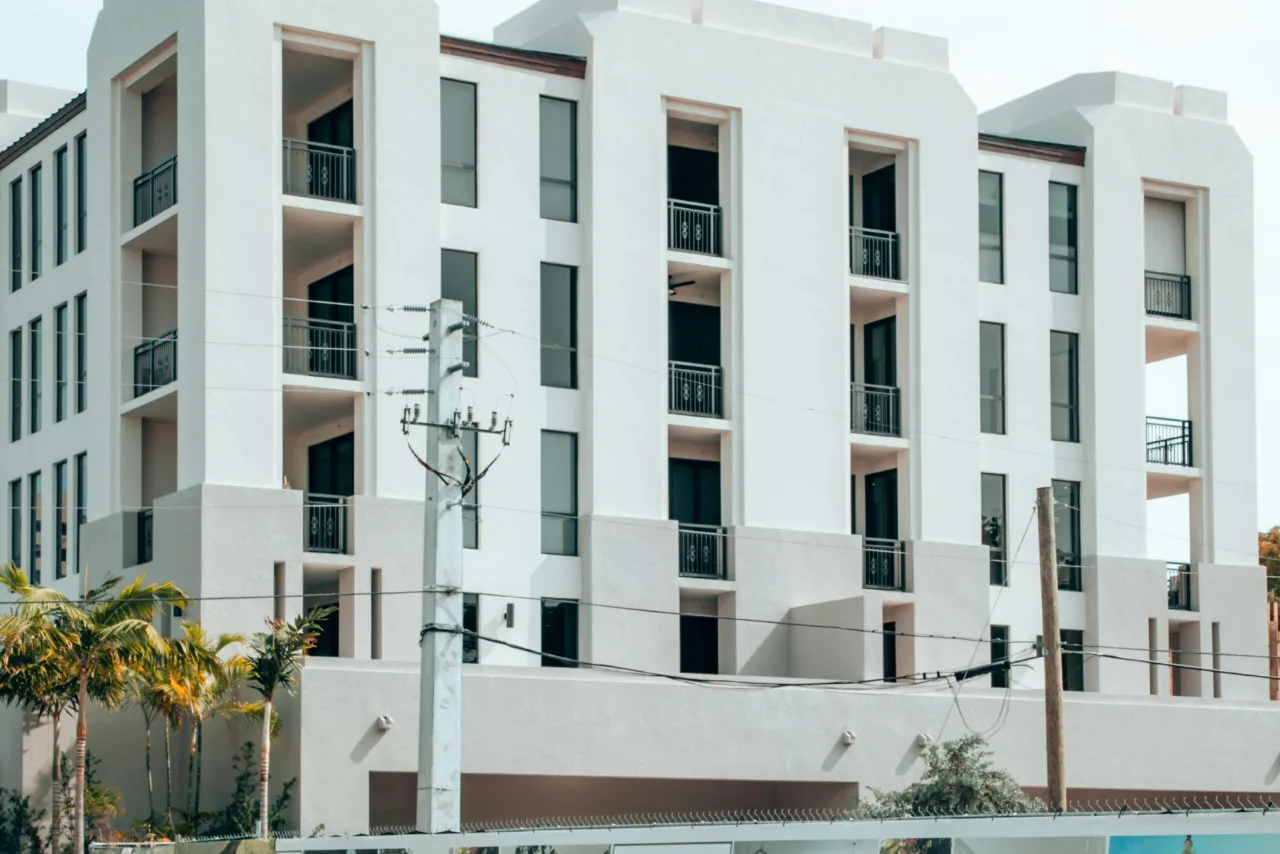 Modern residential building showcasing innovative financing models for urban development.